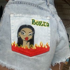 Custom denim Bratz Doll vintage shorts size 4-6